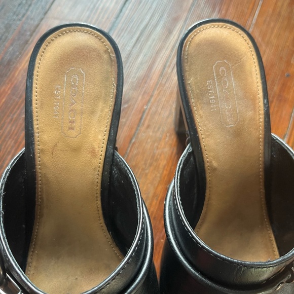 Coach Rana Black Leather Clogs with Tassel and Studs - Picture 10 of 16